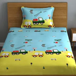 180 TC Cotton Single Printed Flat Bedsheet-image-44