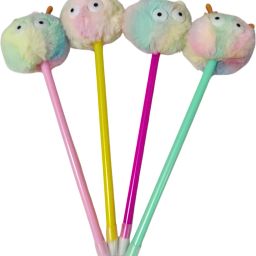 Silicon Gel Pen: Fluffy Head, FREE Zipper Pouch. For Gifting, School, Tuitions, Gel Pen-image-11