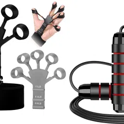 Fitness Combo of Finger Exerciser With Adjustable Jumping Rope for Body Workout Fitness Accessory Kit Kit-image-13