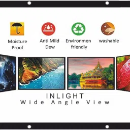 Inlight 86 Inch Diagonal, 4:3 Viewing Aspect Ratio, 69 Inches x 52 Inches, Supports UHD-3D-4K Technology Universal Eyelets Type Foldable White 6 Feet - Width x 4 Feet - Height Projector Screen (Width 175 cms x 132 cms Height) image 4