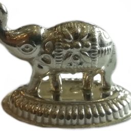 Pure Silver Elephant Idol for Puja (Small Elephant Upper soond) 1 pcs Decorative Showpiece-2.8 cm-image-68