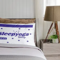 sleep yoga Pillow Set || Comfort And Support Pillow Microfibre, Polyester Fibre Solid Sleeping Pillow Pack of 2 image 2
