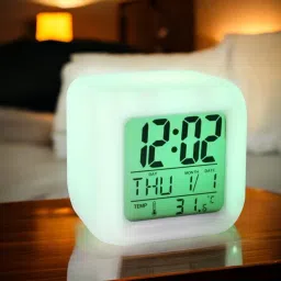 Digital White Clock-1