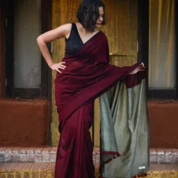 Woven Handloom Cotton Blend Saree-image-58