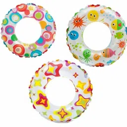 Multicolor Beautiful Design Swim Ring for Kids (3 to 6 Years, Size: 20inch)pack of 3-32