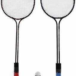 SHAM SONS Double Shaft Set Of 2 P Badminton Racket With 3 P Plastic Shuttle Badminton Kit-image-56