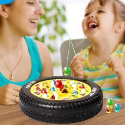 Motorize Spinning Musical Fishing Game 21 Fishes 4 Fish Catching Sticks for Kids Party & Fun Board Game-image-48