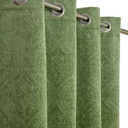 214 cm (7 ft) Velvet Room Darkening Door Curtain Single Curtain-image-79