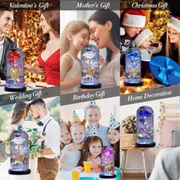 sevenspace LED Rose Light, Artificial Flower with Led String Lights, Enchanted Rose Lamp Night Lamp image 5