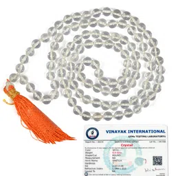 reiki crystal products Certified Natural Clear Quartz 6 mm 108 Round Beads Jaap Mala for Unisex Beads, Quartz Crystal Necklace-picture-31
