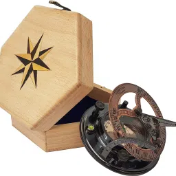 Antique Sundial Compass Replica 4in - Solid Brass Pocket Sundial - West London Compass-image-46