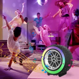 COREGENIX RGB TYRE Wireless Bluetooth Speaker, 10H Playtime with USB, SD Card, FM, Call 10 W Bluetooth Speaker image 3