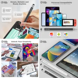 Case-Magic 2-in-1 Universal Stylus Pen with Fine Point Disc and Rubber Fiber Tip Stylus image 5