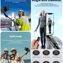 subton Photography Mini Tripod Selfie Stick with Bluetooth Selfie Remote | Horizontal & Vertical Rotation | for Vlogging, Video Shooting, YouTube etc Compatible with All Mobile Phones Monopod, Monopod Kit, Tripod Bracket, Tripod Clamp image 4