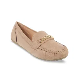 Metro Women Khaki Brown Loafers-picture-33