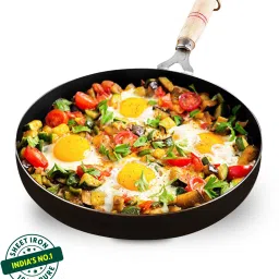 Pre-Seasoned Light Iron Fry Pan with Long Wooden Handle - 9.7 inch Fry Pan 24.7 cm diameter 1.5 L capacity-image-56