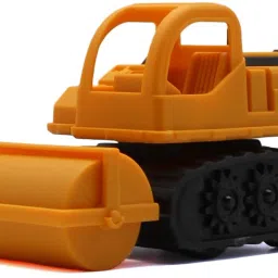 Medium size friction powered plastic road roller orange color toy for kids-picture-34