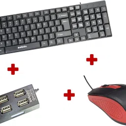 zebion K200 keyboard + Swag Mouse + Pronto 31 USB HUB Combo Set-image-1