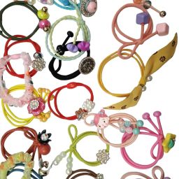 20 Pcs Stone,Jewel,Pearl & Beads Fancy Double Layered Long Lasting Rubber Band-image-35