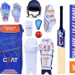 HITMAN Rohit Sharma Full Size ( Ideal For 15-21 Years ) Complete Cricket Kit-image-14