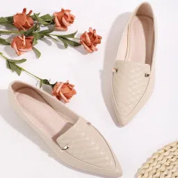 Women Comfortable/Casual Wear/Trendy/ Cream Flat Ballerinas For Women & Girls Bellies Sandal-image-15