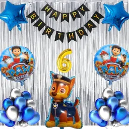Chase PAW Patrol Party Decorations - Complete Balloons & Decor Kit for 6th Bday-image-61