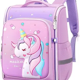 Unicorn 3D Embosed Design Water-Resistant Backpack For 5-12 Yrs School Kids School Bag-image-42