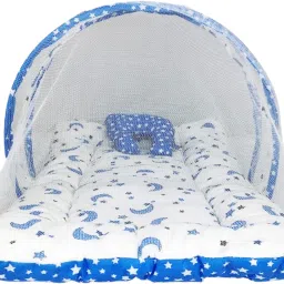 Cotton Kids Washable Baby Bed with Mosquito Net | Folding Bed | Sleeping Nest | Cotton | Gadda Set Mosquito Net-26