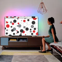 HomeStore-YEP for 55 inch Led Cover / Tv Cover All Models With Screen Layer - Multicircle Red Black-image-58