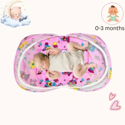 cuddlebud Cotton Infants Washable Baby mattress with mosquito net for unisex, 0-3 months Mosquito Net image 2