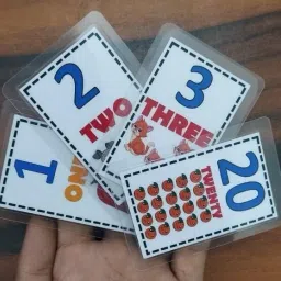 1-20 Numbers Laminated Flash Cards with Both Side Printing (20 Cards)-27