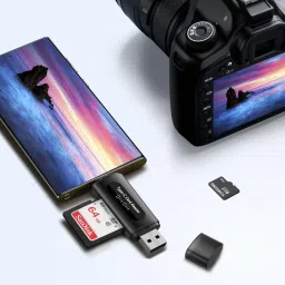Foxne Point 4 in 1 SD & TF Card Reader with Type-C & USB Ports, Portable Memory Card Reader Card Reader image 2