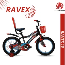 RAVEX KIDS CYCLE BLACK RED WITH TRAINING WHEEL & FRONT BASKET 16 T (inch) Utility Bike-image-25