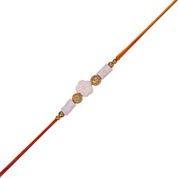 Arendelle Pink Floral Thread & Beads Rakhi-35