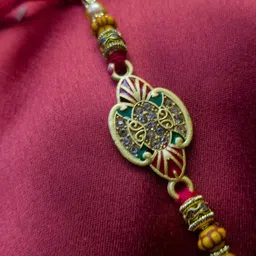 CRAYTON Stone-Studded & Beaded Rakhi image 2