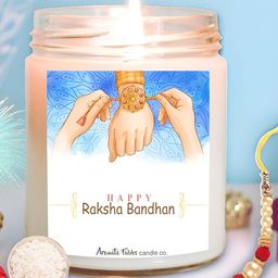 Aromatic Fables Set Of 2 Rakhi With Velvet Rose Elegance Scented Candle & Roli Chawal-image-40