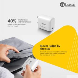 inbase in base Ether P331 33W Type C Warp Charger (Type C to Type C Cable, Short Circuit Protection, White) image 4
