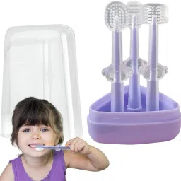 3 in 1 Set Silicone Baby Tongue Cleaner & U Shaped Toothbrush with Travel Case, Ultra Soft Toothbrush-picture-15