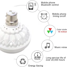 TECHMAZE BT Music Light Bulb B22 LED Speaker Color Changing 24Keys Remote Smart ball T29 Smart Bulb image 4
