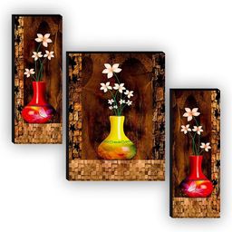 saf Elegant Vase with White Blossom Flowers on Textured Brown Background Digital Reprint 12 inch x 20 inch Painting-picture-40