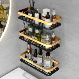 Shelf for Bathroom/Multipurpose Shelf/Self-Adhesive Shelf for Home/Office(12x5) Aluminium, Stainless Steel Wall Shelf-image-40