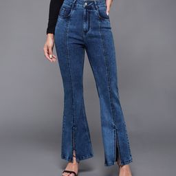 miss chase Women Boot-Leg High Rise Dark Blue Jeans-picture-19