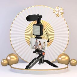 Clairbell Video Kit with Tripod, LED Lights and Wireless Microphone Setup For VloggingA415 Tripod-image-46