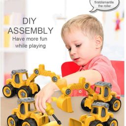 Heavy Duty Construction Vehicles Toy Set for Kids – Set of 4-16