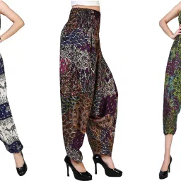 Printed Rayon, Cotton Women Harem Pants-image-80