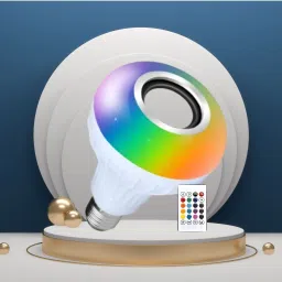 Clairbell Bluetooth Music Bulb Speaker With Remote Control Change Disco light for HomeQ320 Smart Bulb-image-59