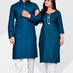 Men Cotton Blend Kurta Pant Set-image-9
