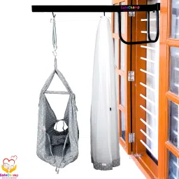 Roxy Baby Swing With Mosquito Net, Pillow, Spring And Metal Window Cradle Hanger-20