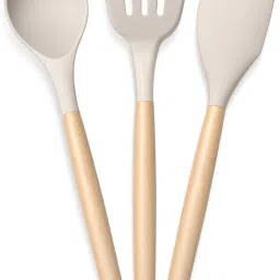 Spatula Set of 3 with Wooden Handle for Cooking and Mixing Non-Stick Spatula-image-106