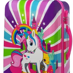 Small Cabin Suitcase (24 inch) 4 Wheels - Kids Trolley suitcase with Carry On hard shell lightweight travel BAG - Multicolor-image-90